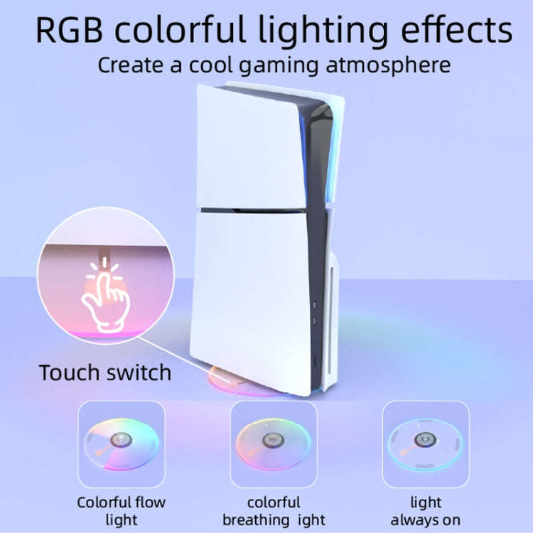 For PS5 Slim iplay HBP-575 Simple Storage Base Light Version RGB Colorful Vertical Storage Bracke...