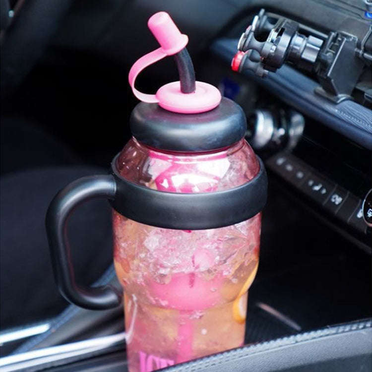 1200ml Large Capacity Lucky Belly Cup Handheld Portable Straw Cup with Tea Drain(Dream Purple)