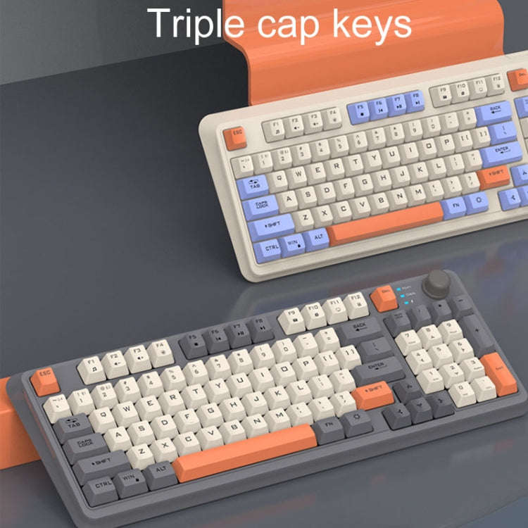 XUNSVFOX K94 Wireless Bluetooth Dual Mode Mechanical Keyboard Gaming Office Laptop Keyboard(Lake ...