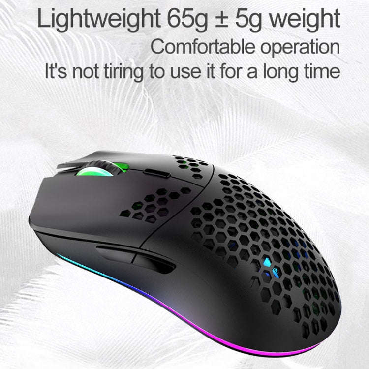 XUNSVFOX XYH80 Hollow Hole Rechargeable Wireless Gaming Mouse RGB Light Computer Office Mouse(White)
