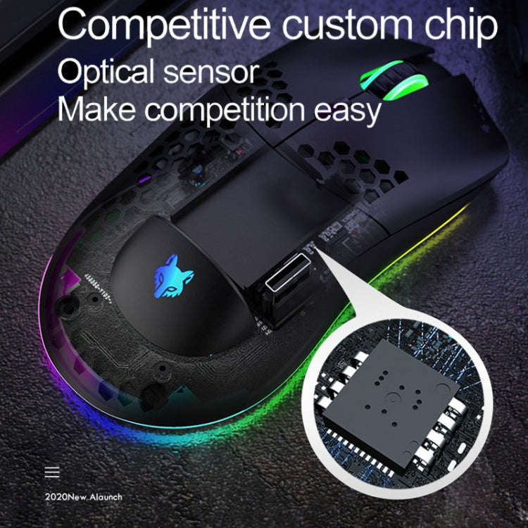 XUNSVFOX XYH80 Hollow Hole Rechargeable Wireless Gaming Mouse RGB Light Computer Office Mouse(White)