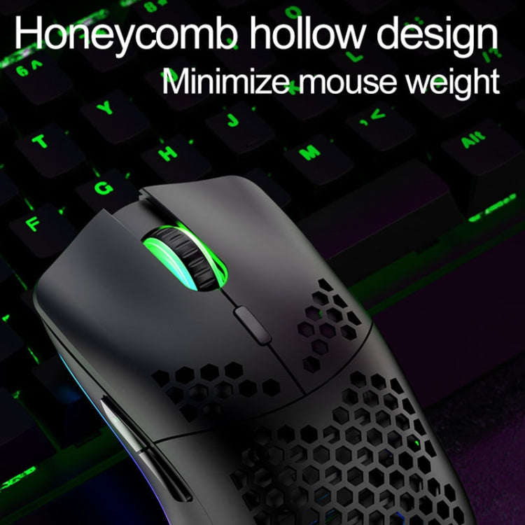 XUNSVFOX XYH80 Hollow Hole Rechargeable Wireless Gaming Mouse RGB Light Computer Office Mouse(White)