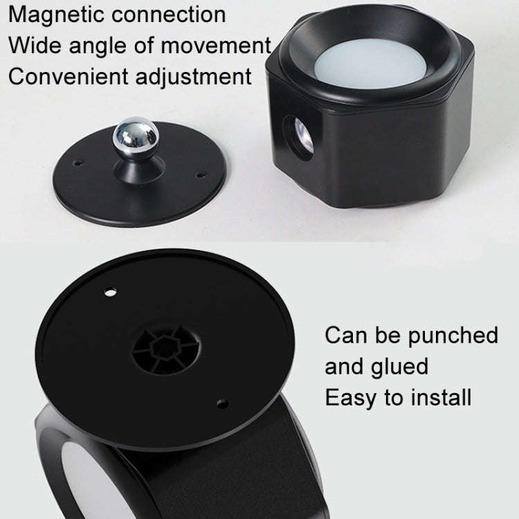 JSK-C38 Rechargeable Double Side Lighted Magnetic Wall Lamp Remote Control Night Light(Black)