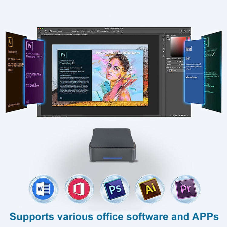 GK3Plus N100 8G+256G EU Plug 12th Intel Alderlake Dual HDMI+VGA Triple Display 4K HD Pocket Mini PC