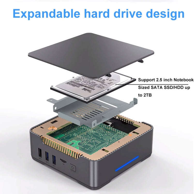 GK3Plus N100 8G+256G EU Plug 12th Intel Alderlake Dual HDMI+VGA Triple Display 4K HD Pocket Mini PC