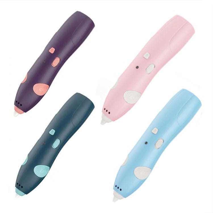 USB Charging Low-Temperature Wireless Graffiti Printing Pen Set Children DIY 3D Painting Pen(Purple)