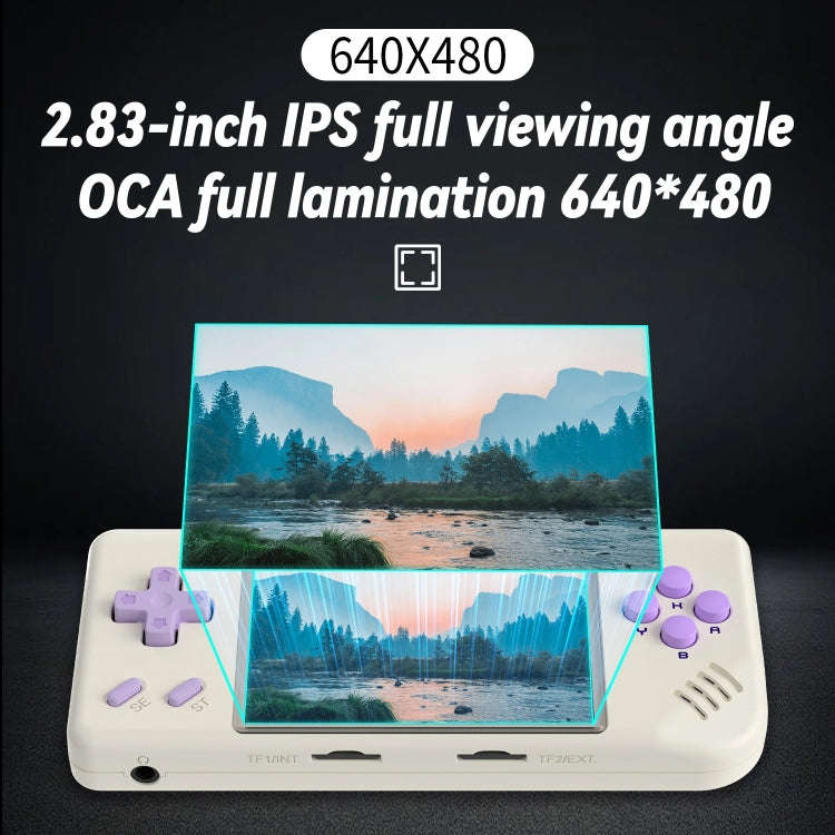 ANBERNIC RG28XX Retro Handheld Game Console 2.83-Inch IPS Screen Linux OS 64GB(Transparent Black)