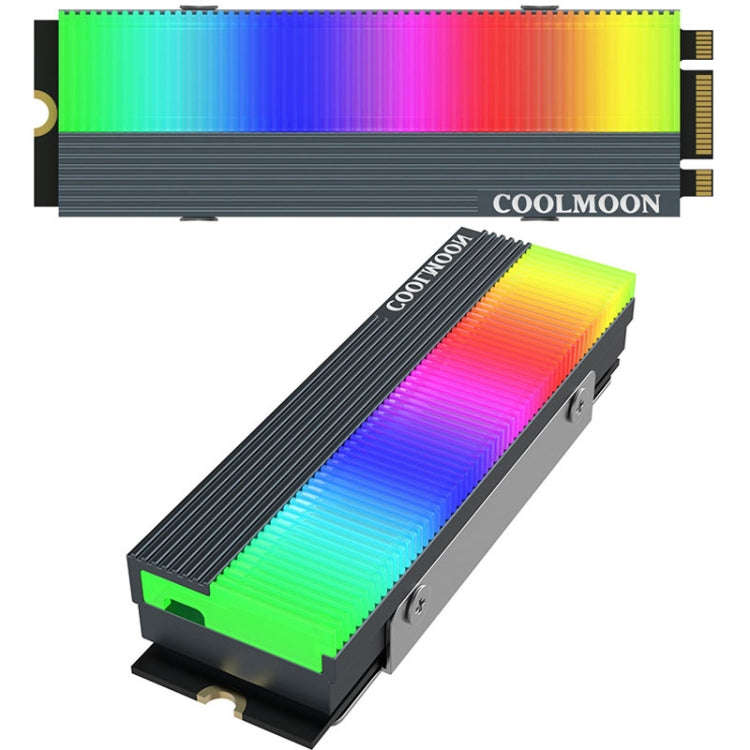 COOLMOON CM-M2A M.2 2280 Solid State Drive Cooler 5V ARGB Hard Drive Heatsink(Gray)