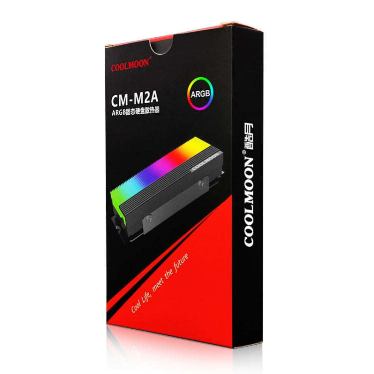 COOLMOON CM-M2A M.2 2280 Solid State Drive Cooler 5V ARGB Hard Drive Heatsink(Gray)