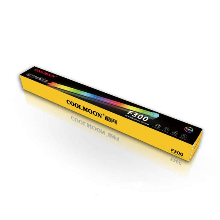 COOLMOON F300 Square Panoramic Glow ARGB Light Bar Desktop Computer Case Interior Decorative Ambi...