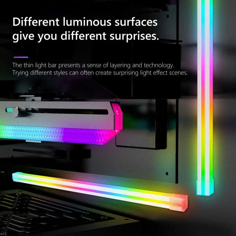 COOLMOON F300 Square Panoramic Glow ARGB Light Bar Desktop Computer Case Interior Decorative Ambi...