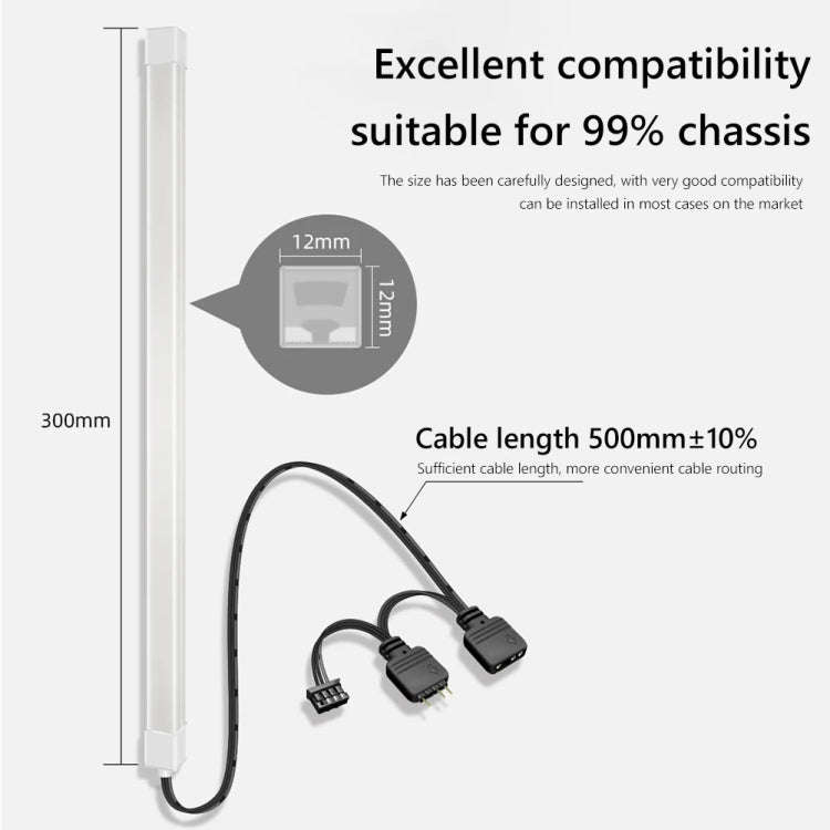 COOLMOON F300 Square Panoramic Glow ARGB Light Bar Desktop Computer Case Interior Decorative Ambi...