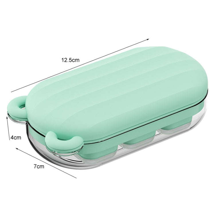 Mini Silicone Ice Cube Soft Mold Home Refrigerator Ice Box(Green)