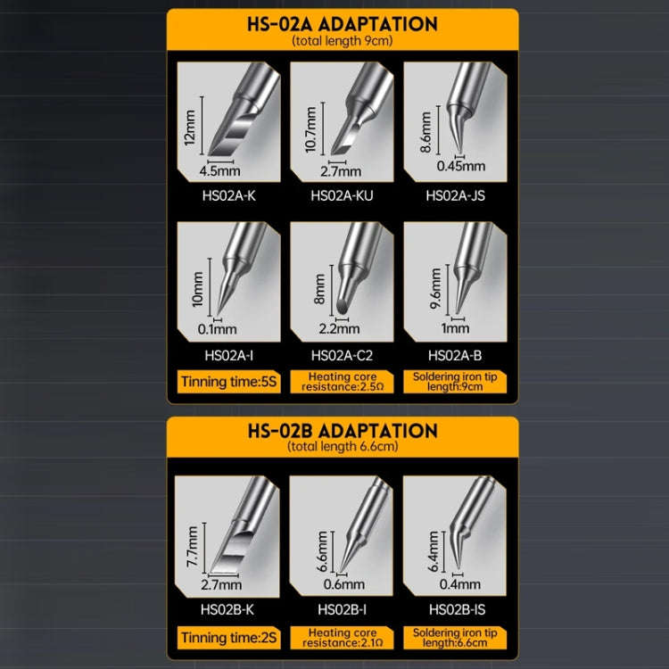 FNIRSI Portable Constant Temperature Soldering Iron Set, Model: HS-02A Standard 6 Head