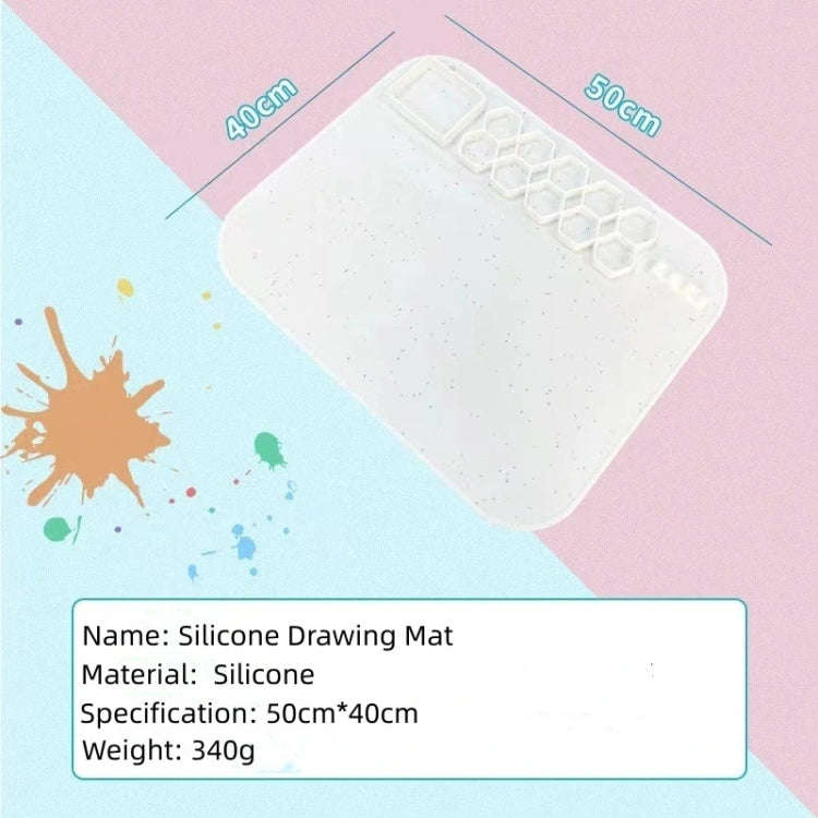 40 x 50cm Square Silicone Painting Pad  Art Mat for Drawing Clay(Light Purple)