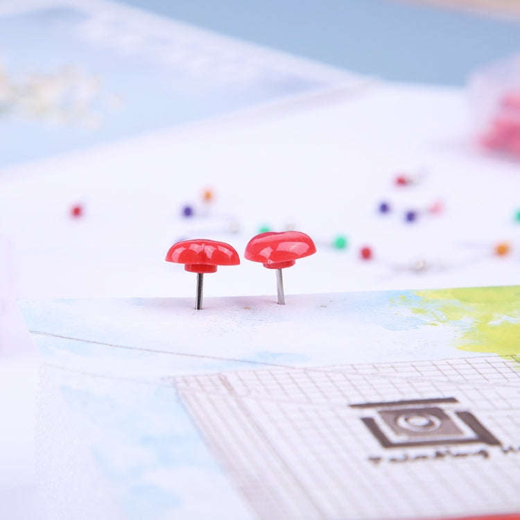 100pcs /Box 10.6x7.8x1.8cm Love Plastic Studs DIY Office School Colorful Pins(Transparent)