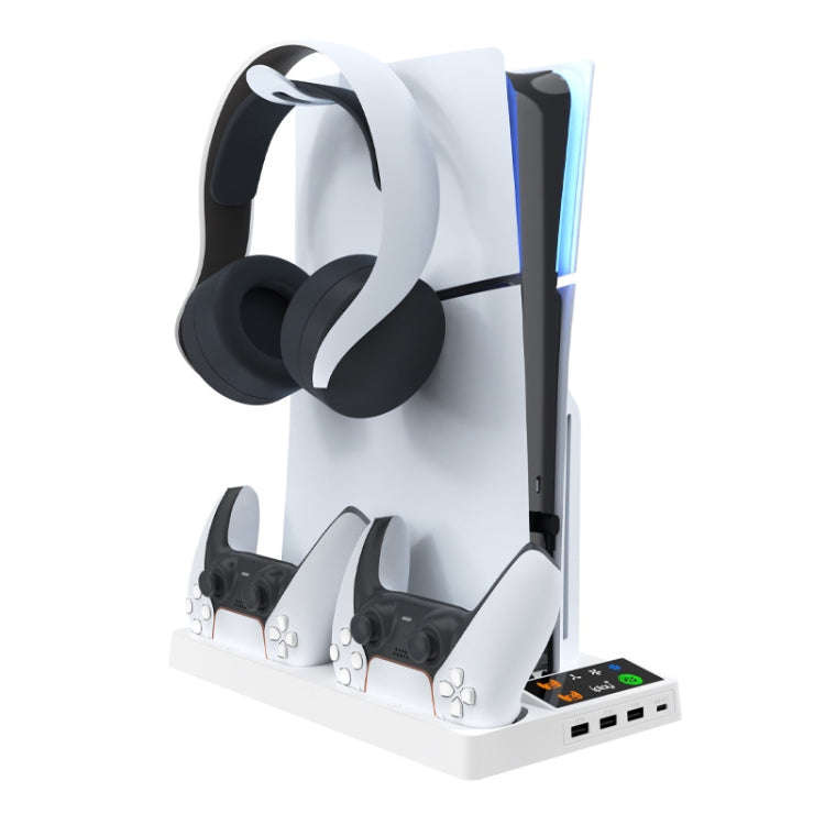 For PS5 Slim iplay HA-8006 Console Multifunctional Cooling Dock Handle Dual Charging Stand Handle...