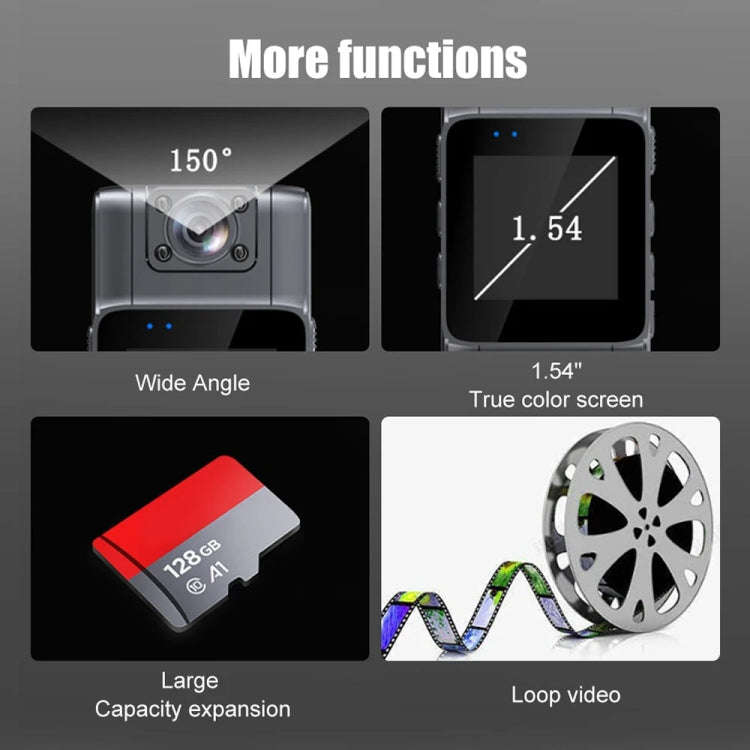 L11 2K WIFI Version  1.54 Inch IPS Screen Mini Body Camera Night Vision Digital Video Recorder Sp...