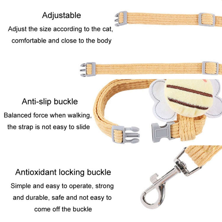 Cats Leash Anti-breakaway Outdoor Adjustable Chest Back Cats Leash, Size: M(Blue)