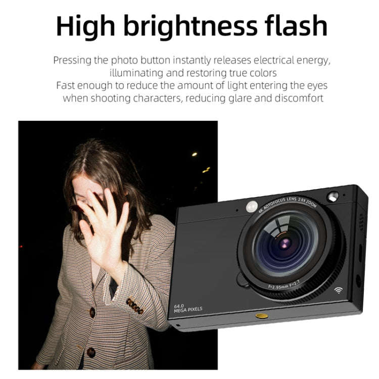 High-Definition CCD Digital Camera 64 Million WiFi Card Camera, Color: White + Microphone/Fill Li...
