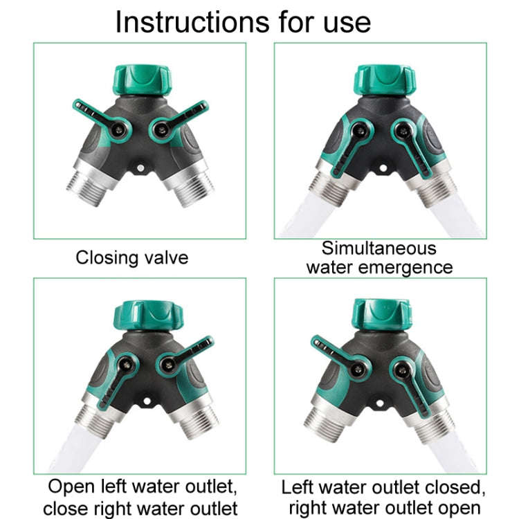 7pcs / Set Y-Type Two-Way Metal Quick Connectors Water Pipe Splitter With Nipple(EU Style)