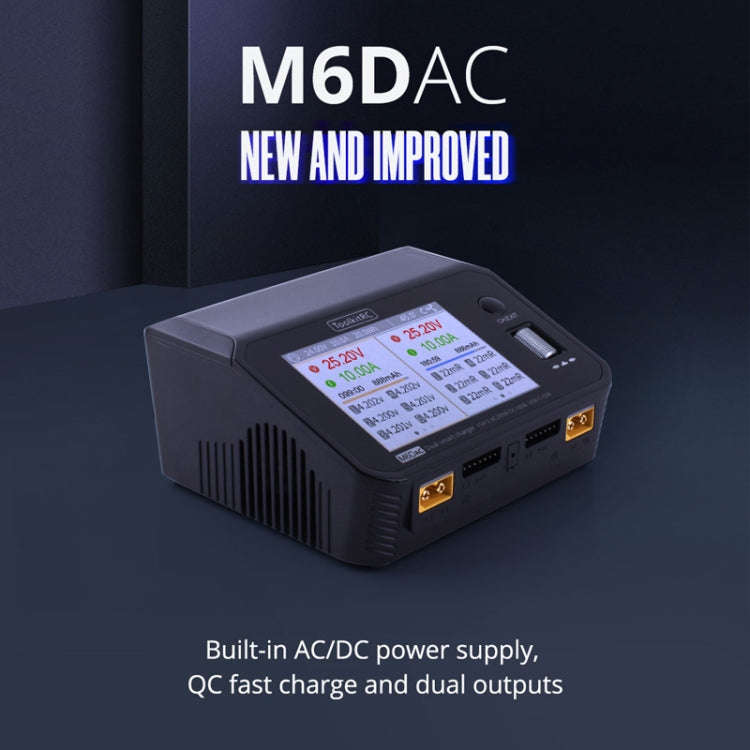 ToolkitRC M6DAC Dual Way Aeromodelling Drone Li-Po Battery Balance Charger(EU Plug)