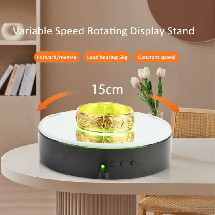 15cm Spinning Display Stand with Gradient Color Lights for Glass Art(White)