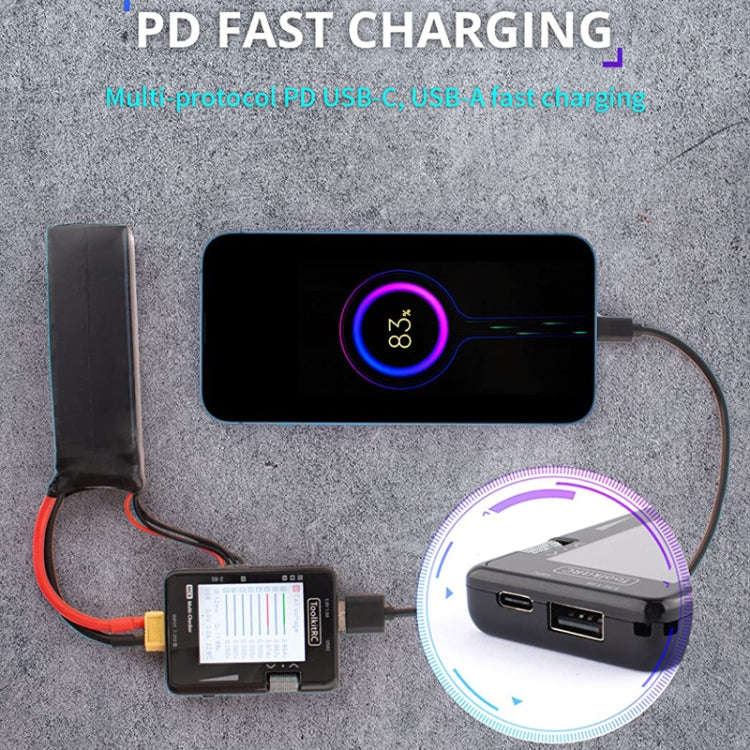 ToolkitRC MC8 Multifunctional Electrical Display Power Detection Signal PD Charger(Black)
