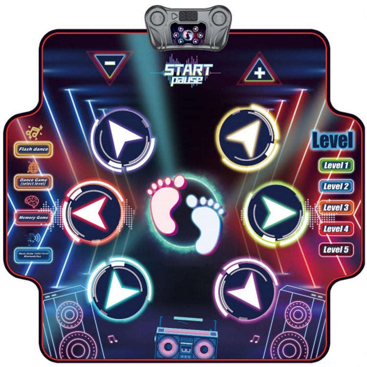 Bluetooth Music Dance Mat 4 Modes Light Up Stepping Floor Mat 100x89cm(5004 Style)