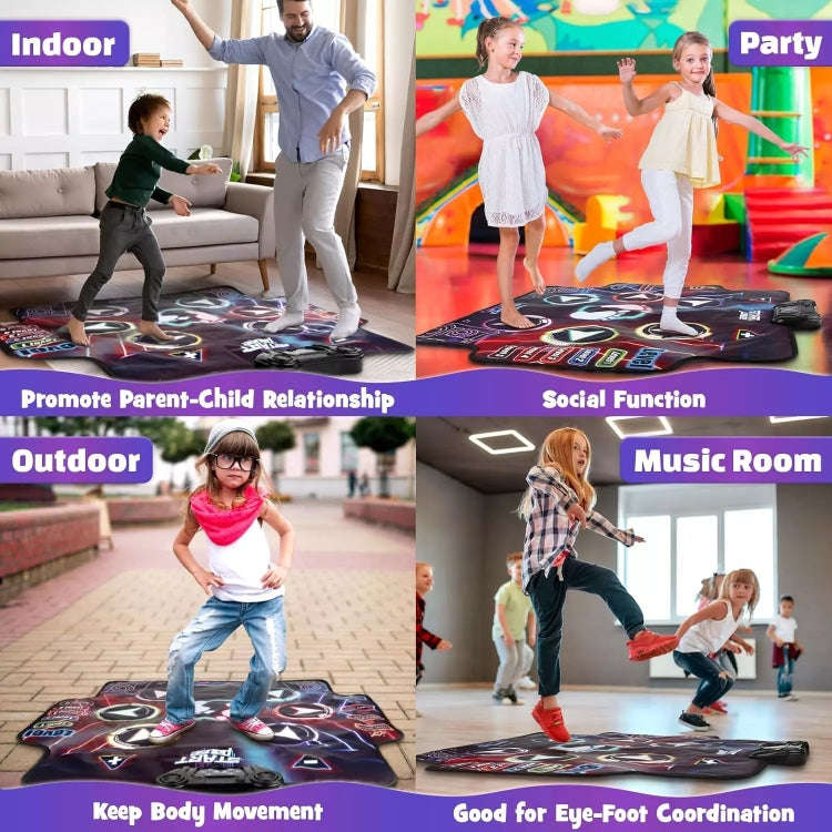 Bluetooth Music Dance Mat 4 Modes Light Up Stepping Floor Mat 100x89cm(5004 Style)