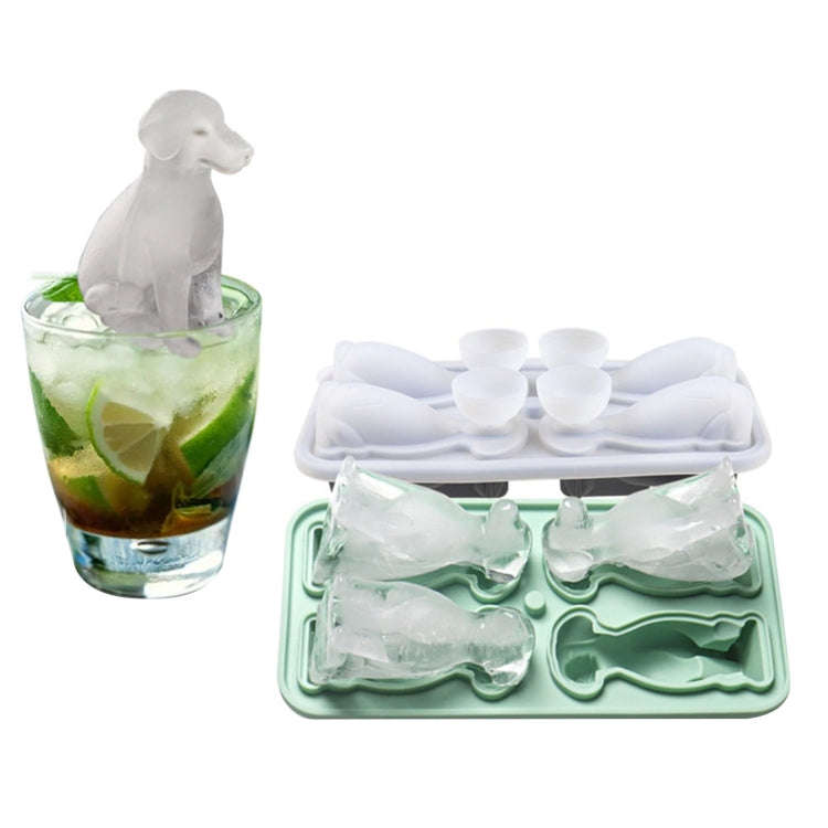 3D Dog Shaped Household Silicone Ice Mold Bar Ice Making Box(Blue)