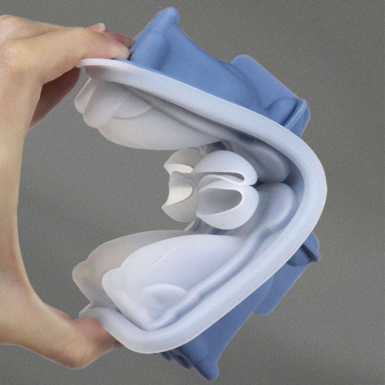 3D Dog Shaped Household Silicone Ice Mold Bar Ice Making Box(Blue)