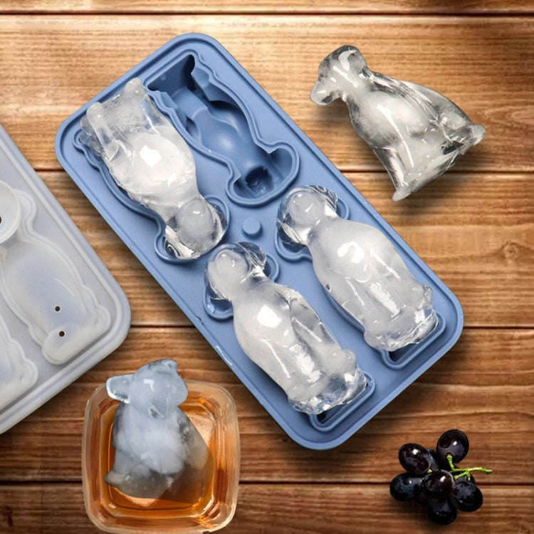 3D Dog Shaped Household Silicone Ice Mold Bar Ice Making Box(Blue)