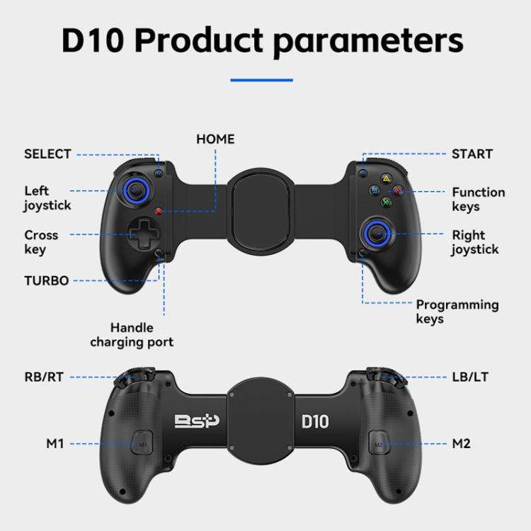 BSP-D10 Wireless Stretch Game Controller for Switch / Android / IOS / PC / PS3 / PS4(Pink)
