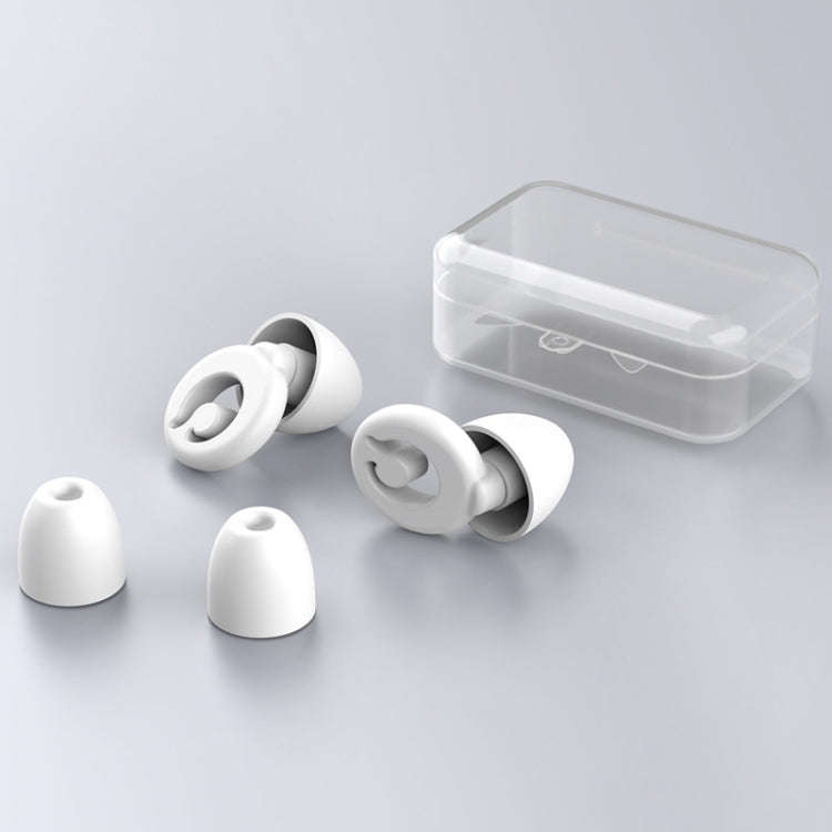 Silicone Sleep Soundproof Noise Reducing Earplugs Swimming Waterproof Earplugs(White)