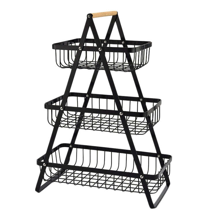 3-Layer Handheld Fruit Basket Removable Living Room Kitchen Bread Snacks Storage Basket, Color: B...