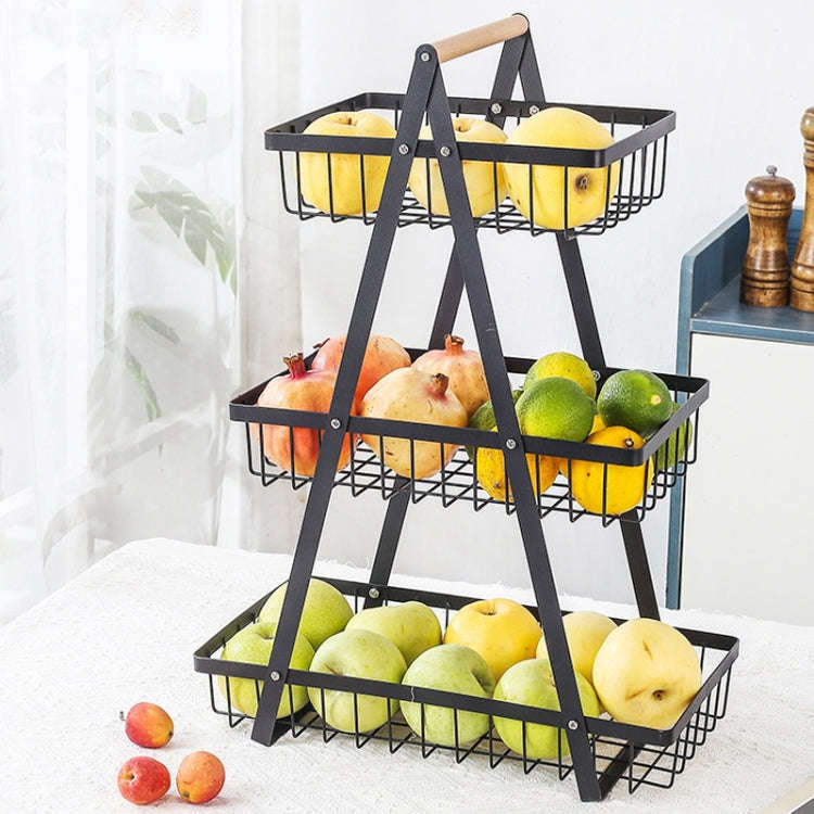 3-Layer Handheld Fruit Basket Removable Living Room Kitchen Bread Snacks Storage Basket, Color: W...