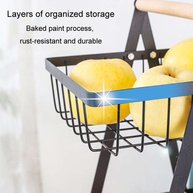 3-Layer Handheld Fruit Basket Removable Living Room Kitchen Bread Snacks Storage Basket, Color: W...