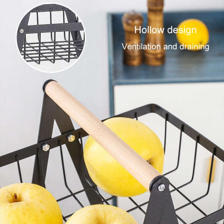 3-Layer Handheld Fruit Basket Removable Living Room Kitchen Bread Snacks Storage Basket, Color: W...