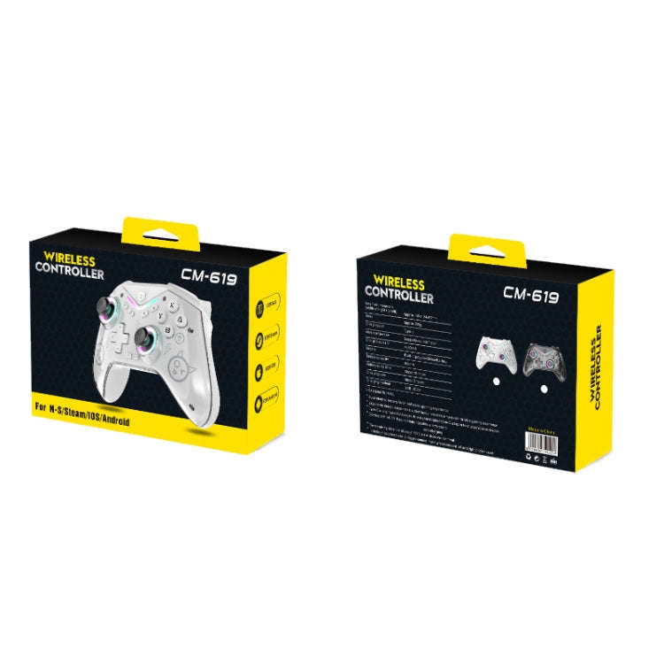 CM-619  Bluetooth Game Controller Programmable with RGB Lights for Switch / Steam Deck / PC / IOS...