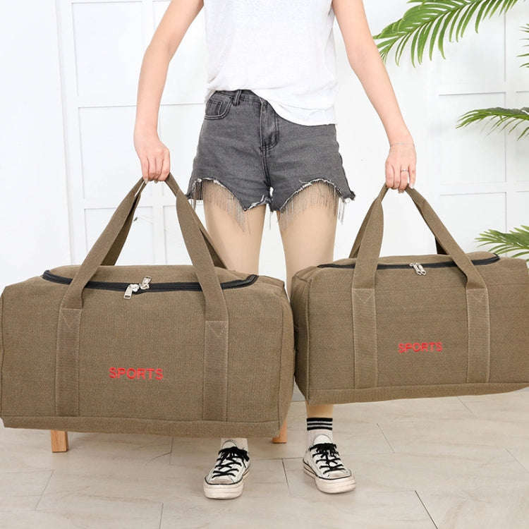 Portable Luggage Bag Canvas Large Capacity Travel Backpack Storage Moving Bag, Size: Plus Large(K...