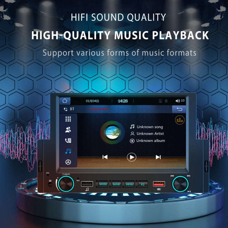 6.2 Inch MP5 Player Single Butt Universal Wired CarPlay Car Monitor, Model: Standard+4 Light Camera