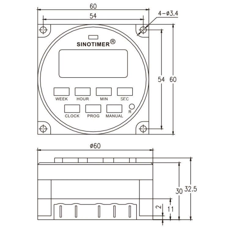 SINOTIMER TM618SH  1 Second Interval Digital LCD Timer Switch Programmable Time Relay 24V