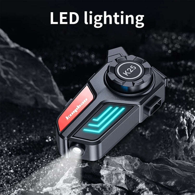 KUQIBAO Motorcycle Helmet Waterproof Bluetooth-compatible Headset With Light(Hard Microphone)