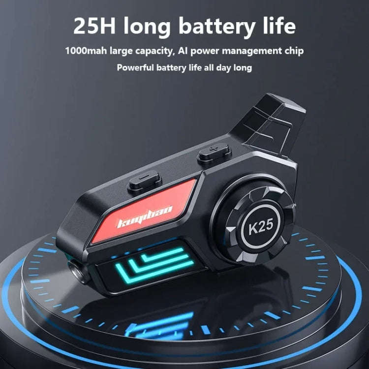 KUQIBAO Motorcycle Helmet Waterproof Bluetooth-compatible Headset With Light(Hard Microphone)