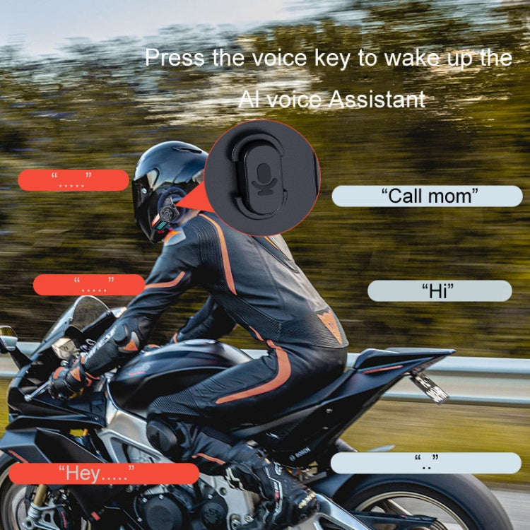 KUQIBAO Motorcycle Helmet Waterproof Bluetooth-compatible Headset With Light(Hard Microphone)