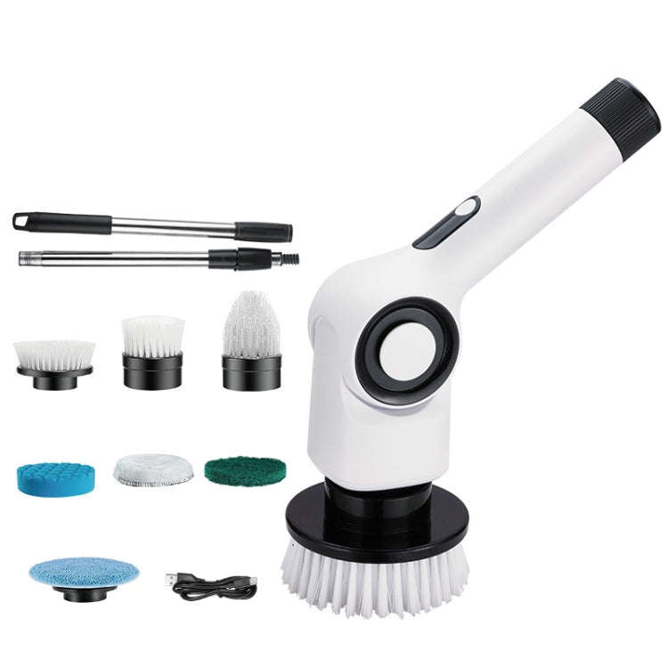 7 In 1 Electric Spin Scrubber Rechargeable Waterproof Floor Clean Bush with 23.6 Inch Adjustable ...