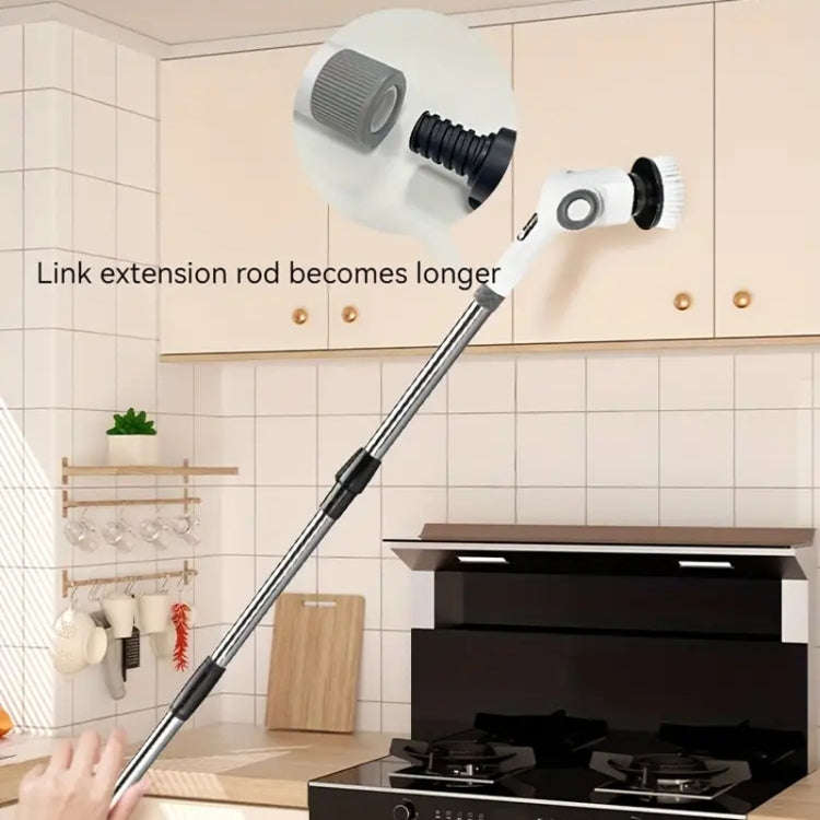 7 In 1 Electric Spin Scrubber Rechargeable Waterproof Floor Clean Bush with 23.6 Inch Adjustable ...