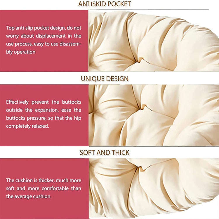 100x100cm Multifunctional Round Thickened Soft Hammock Cradle Cushion(Black)