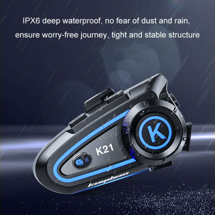 KUQIBAO Motorcycle Helmet Long-lasting Waterproof Bluetooth-compatible Headset with Light(Hard Mi...